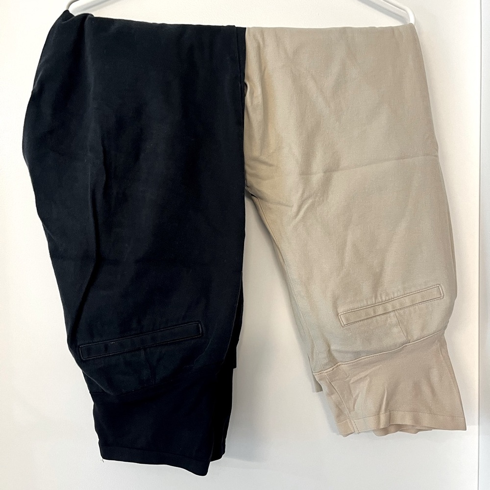 Old Navy Maternity Full Panel Black and Tan Pants